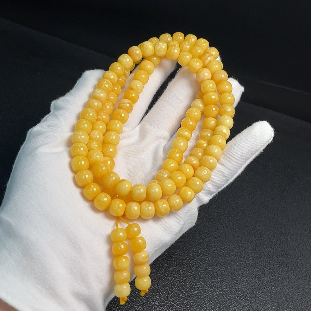 Amber Beeswax Bead Necklace, Total Weight Approx. 45.64g, Size Approx. 8.8mm