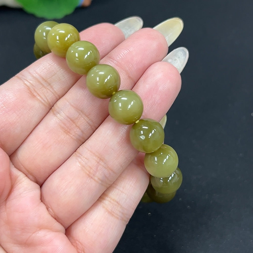 Hetian Jade Jasper Bracelet, approx. 11.6mm, total weight approx. 44.1g