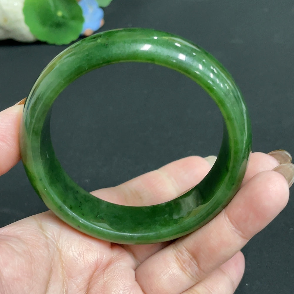 Hetian Jade Jasper Round Bracelet Size 61.3 Total Weight Approx. 87.3g