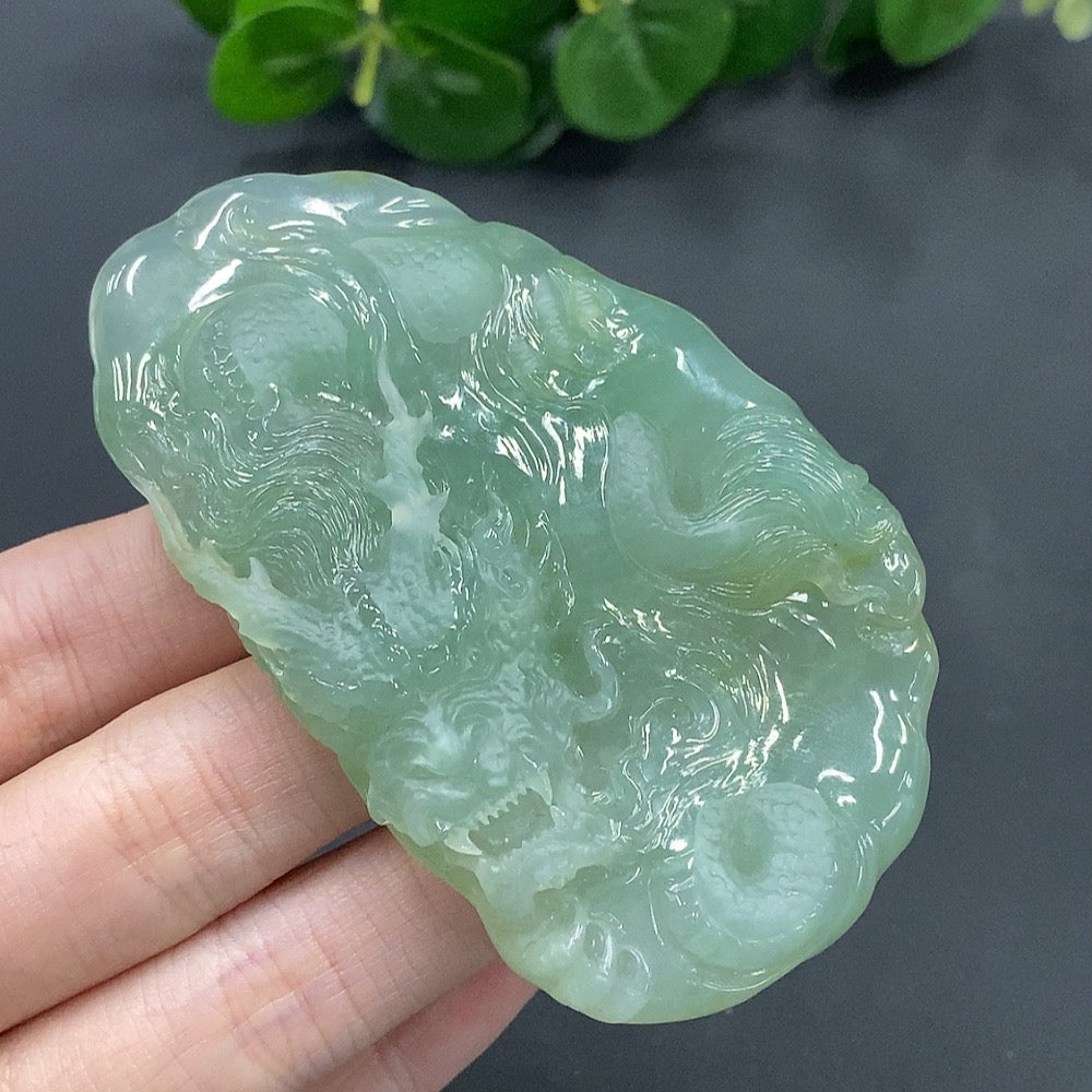 JadeiteDragon Traversing the World Pendant