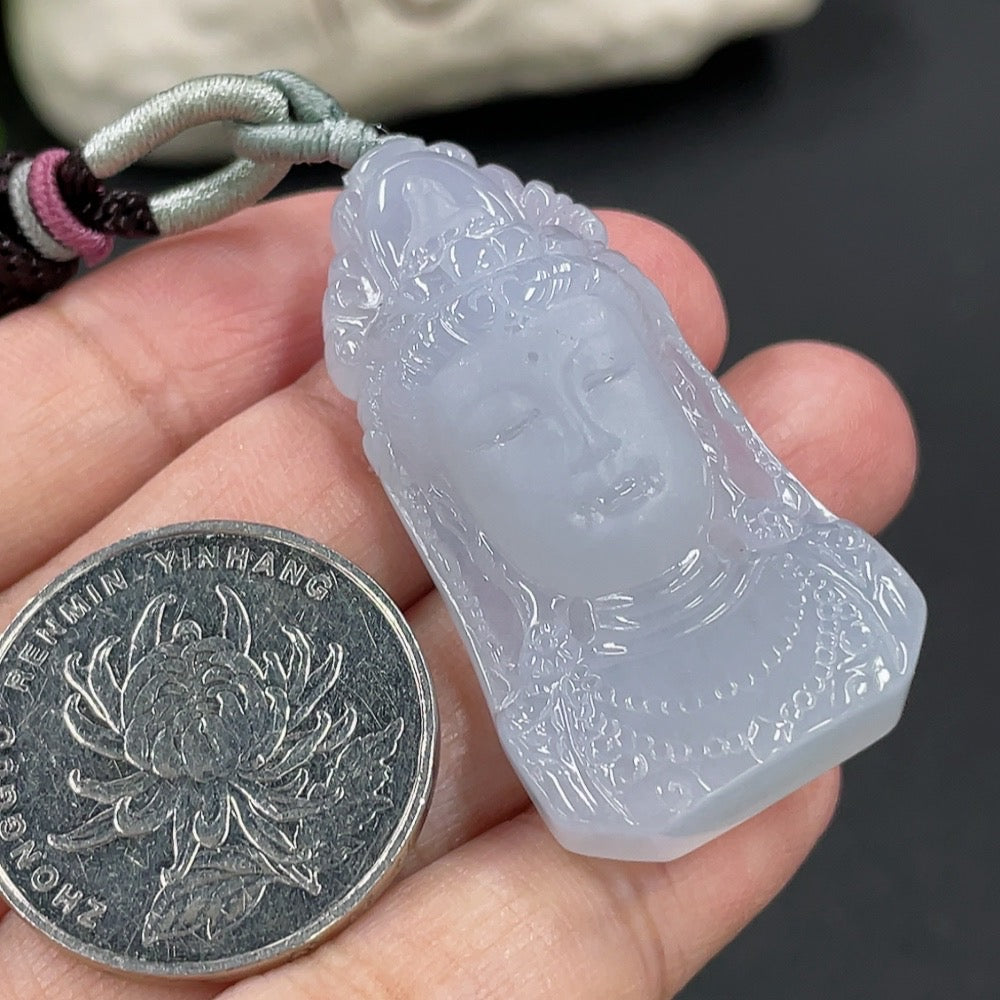 Jadeite Pendant Guanyin Including Rope | Huiliu Certified
