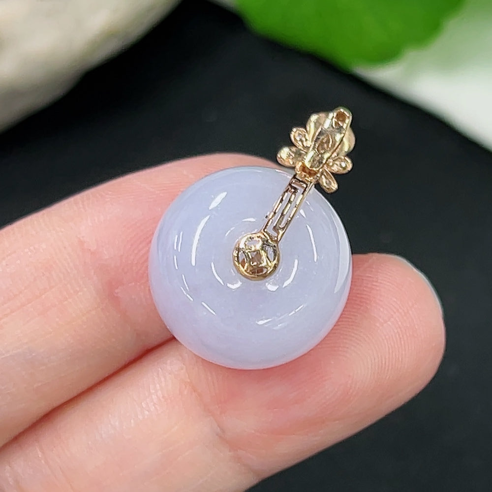 Jadeite Safety Buckle Pendant 18K Gold Total Weight Approx. 7.6g (with Diamond Accents)