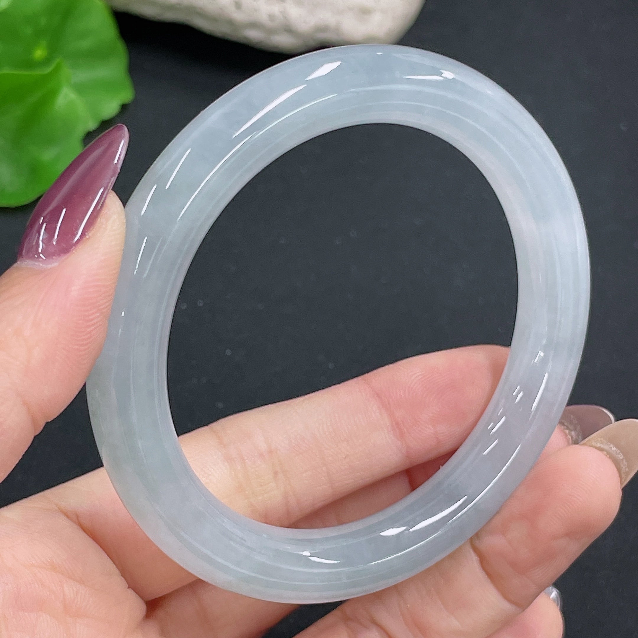 Jadeite Round Bangle Total Weight Approx. 48.6g Size 54.8