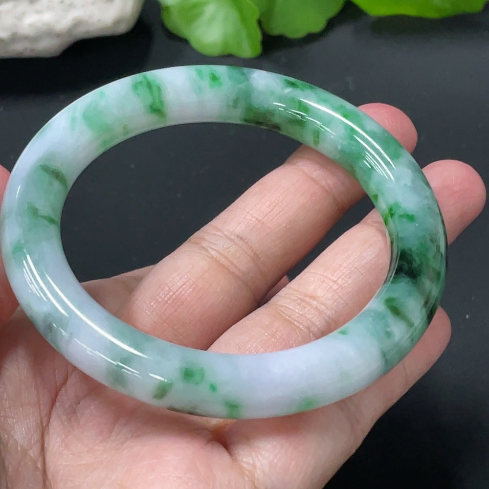 Jadeite Round Bangle Size 53.8 Total Weight Approx.50.58g with Other Mineral Components