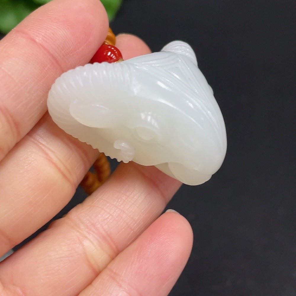 Hetian Jade Pendant - Auspicious Ram | Huiliu Certified