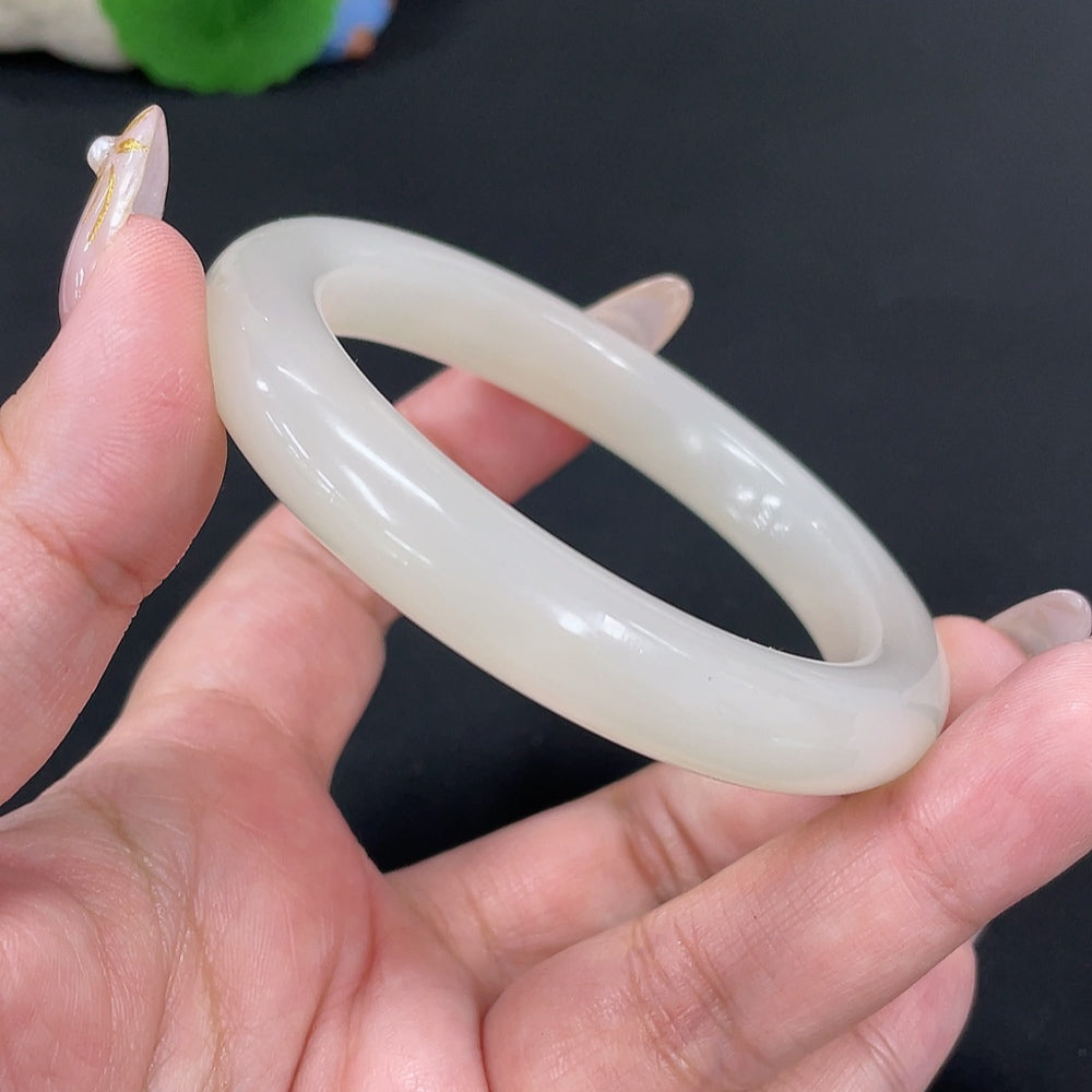 Hetian Jade Round Bracelet Size 56.9 Total Weight Approx.50.3g