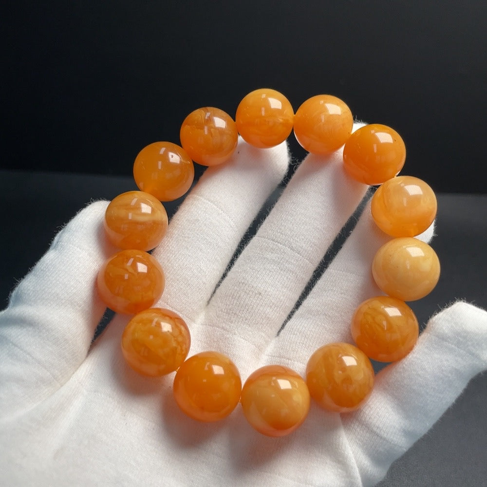 Amber Beeswax Bracelet Approx.16mm Total Weight Approx.33.02g
