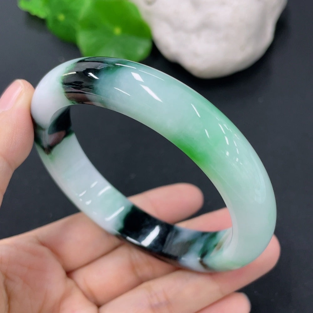 Jadeite Round Bracelet Size 56mm Total Weight Approx. 56.25g Including Other Mineral Components