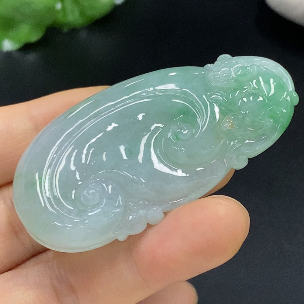 Colgante Ruyi de jadeíta Peso total aproximadamente 31.34 gramos