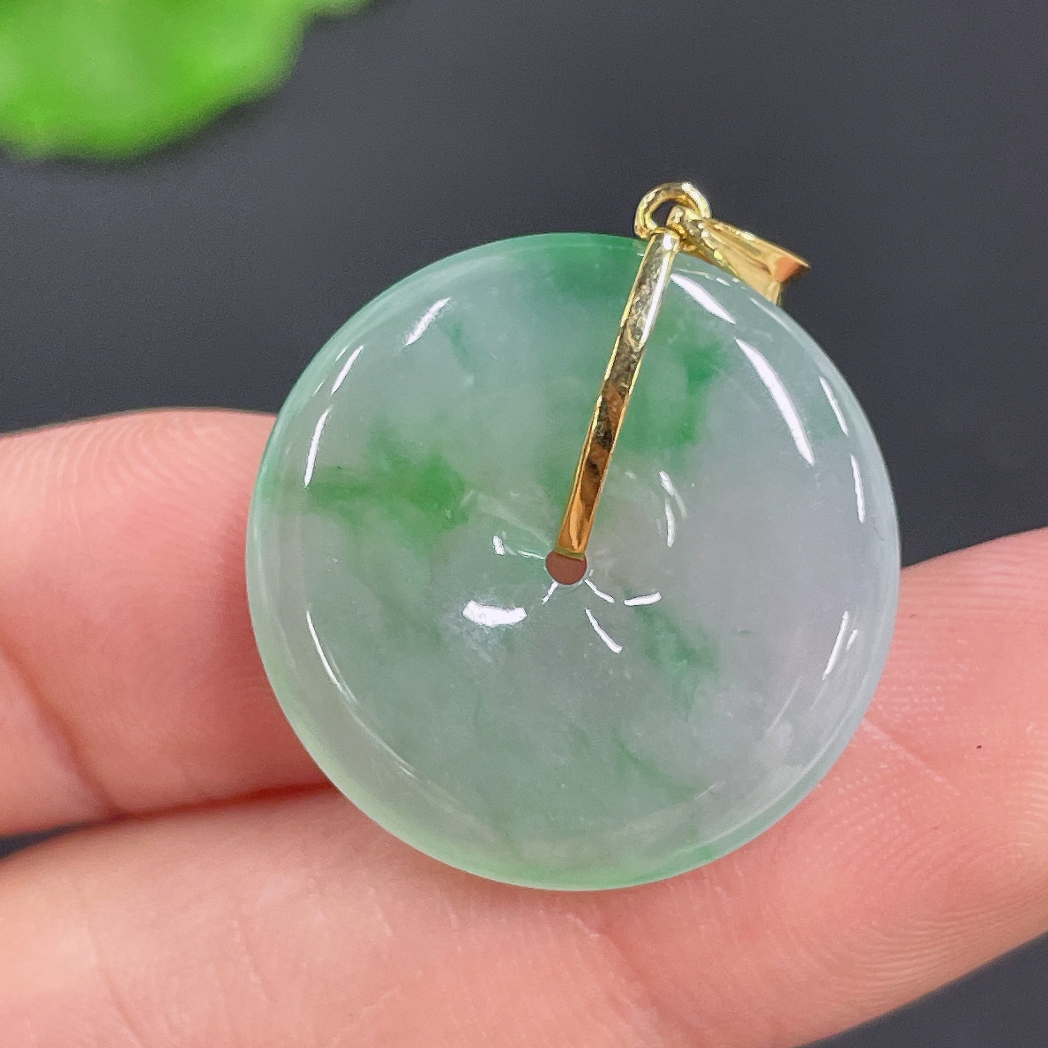 Jadeite Pendant Safety Buckle 18k Bail Total Weight Approx. 4.04g