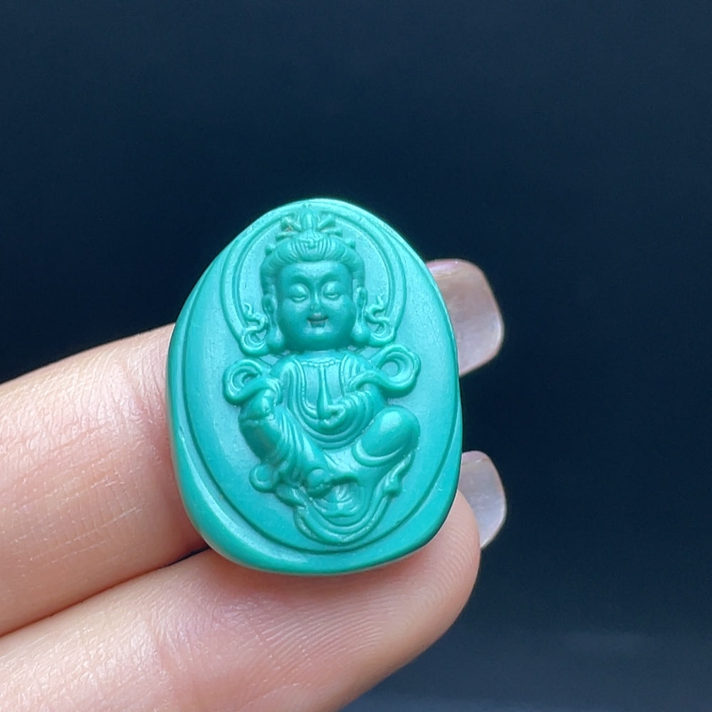 Turquoise Pendant . Color origin undetermined | Huiliu Certified