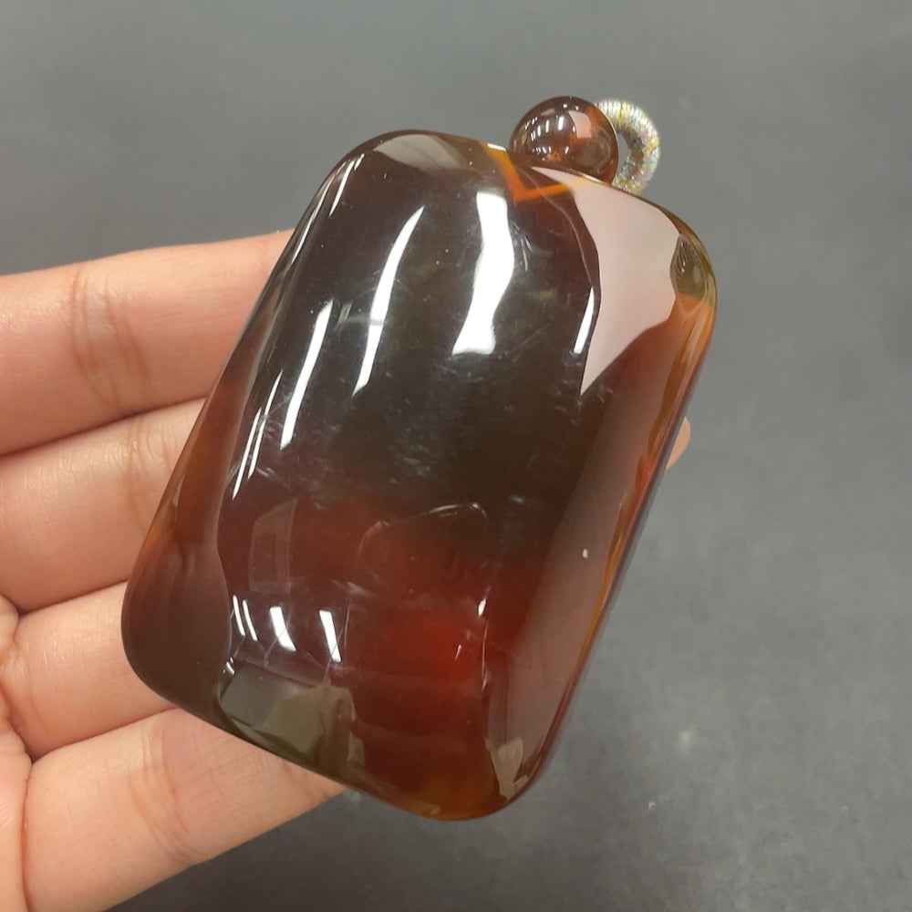 Huiliu Certified amber beeswax pendant with rope, natural amber jewelry, handcrafted pendant with warm honey tones and organic design.