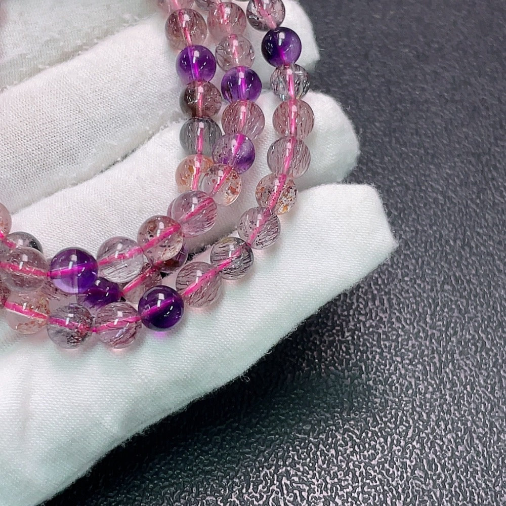 Huiliu Certified Crystal Bead Strand with 6.5mm gemstone beads, natural and polished for jewelry making and crafts.
