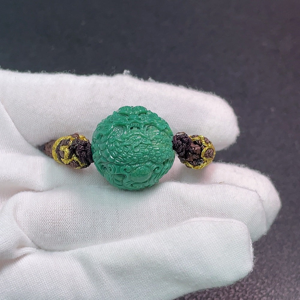 Turquoise pendant with rope, gemstone jewelry, approx. 18.03g, measuring 21.3x20.4mm, from HUILIU HQ.