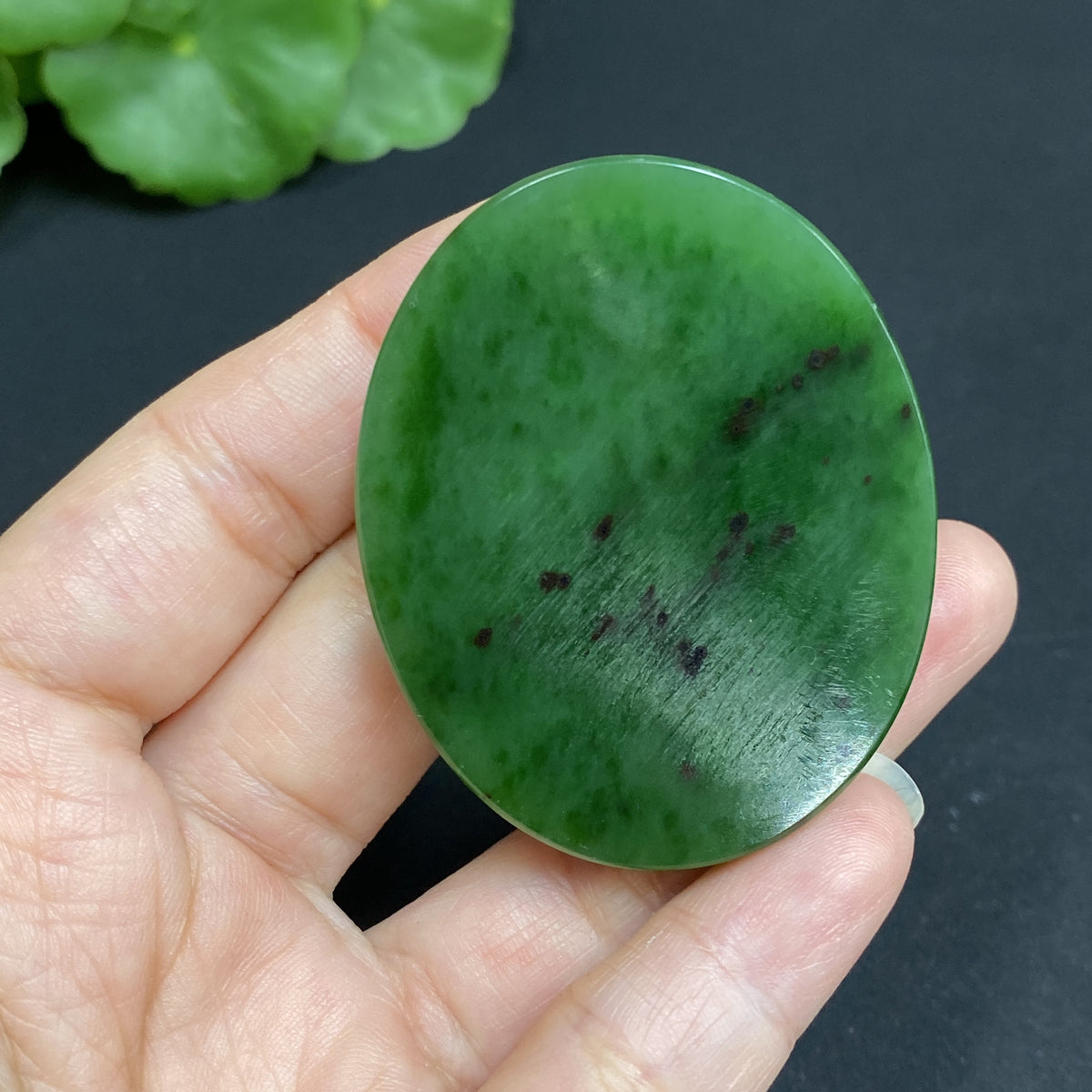Plain Hetian jade jasper pendant from HUILIU HQ, showcasing smooth, natural jade with a polished surface and Huiliu certification.