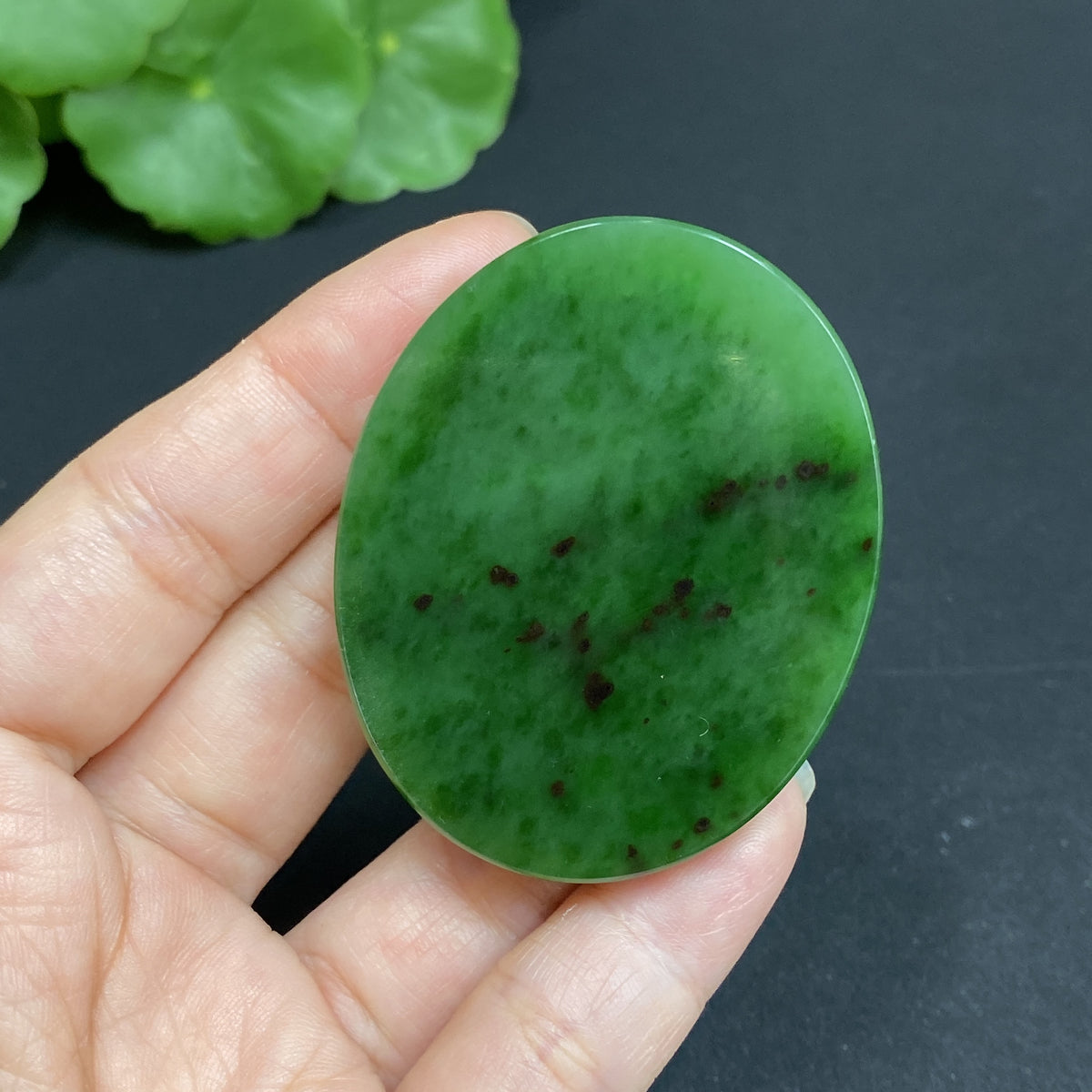 Plain Hetian Jade Jasper pendant from HUILIU HQ, showcasing smooth jade stone with a polished, natural finish.