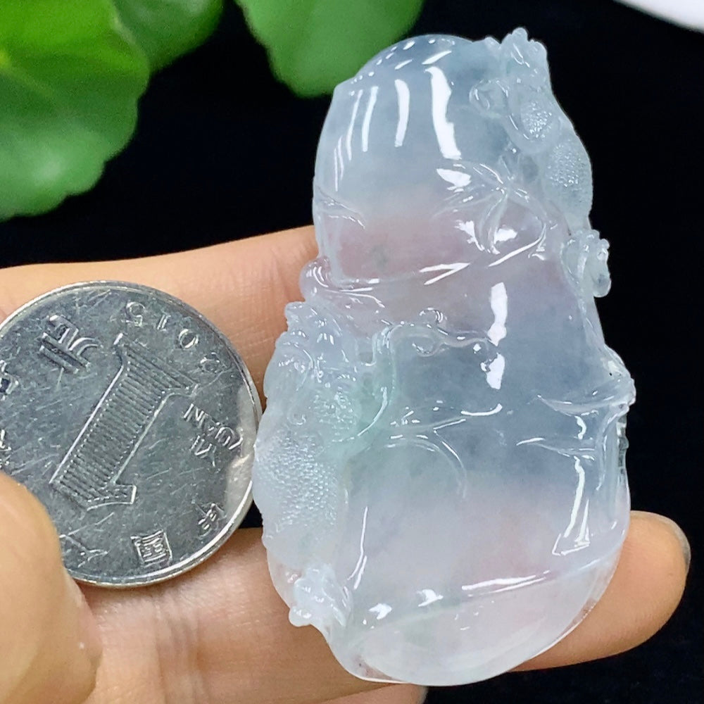HUILIU HQ Jadeite Bamboo Pendant, natural green jade with bamboo design, weighing approximately 25.8g, crafted by HUILIU HQ.