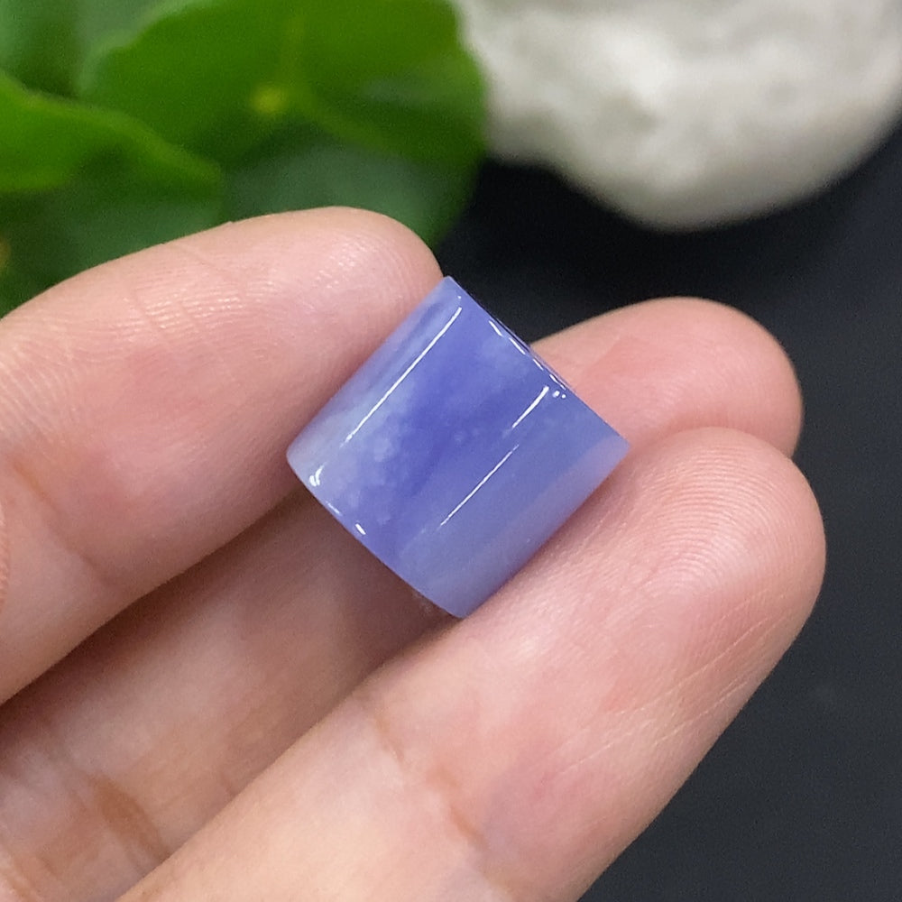 Jadeite barrel beads from HUILIU HQ, approx. 12.4mm in size, featuring smooth green jade with natural variations.