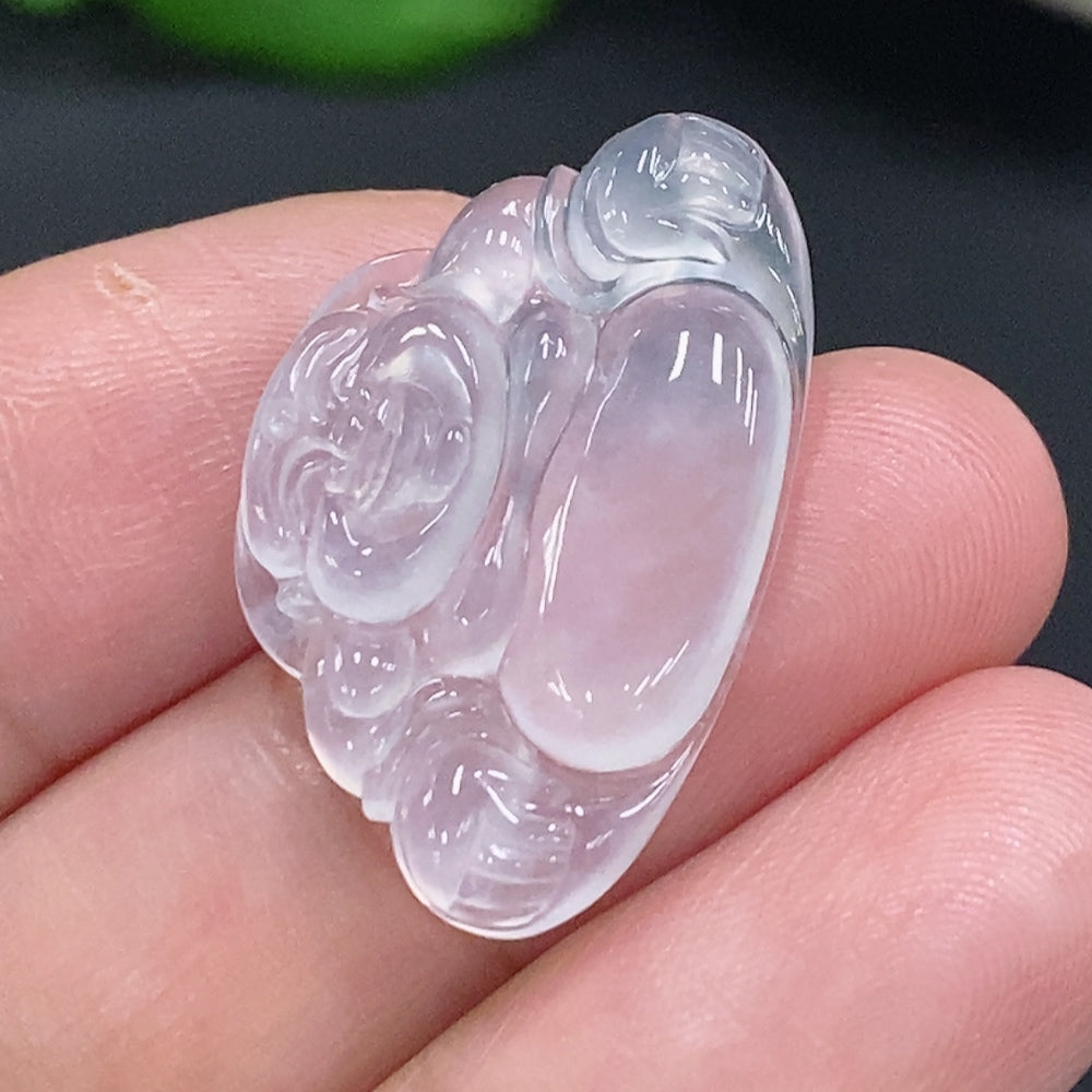 Jadeite Buddha inlay piece from HUILIU HQ, crafted from green jade, weighing approximately 3.1g, with detailed Buddha design.