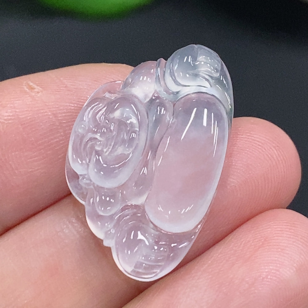 Jadeite Buddha inlay piece from HUILIU HQ, crafted from green jade, weighing approximately 3.1g, featuring intricate Buddha design