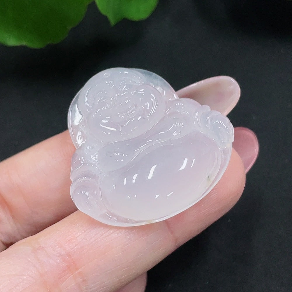 Jadeite Buddha pendant from HUILIU HQ, carved from green jade, weighs approximately 11.35g, featuring detailed Buddha design.