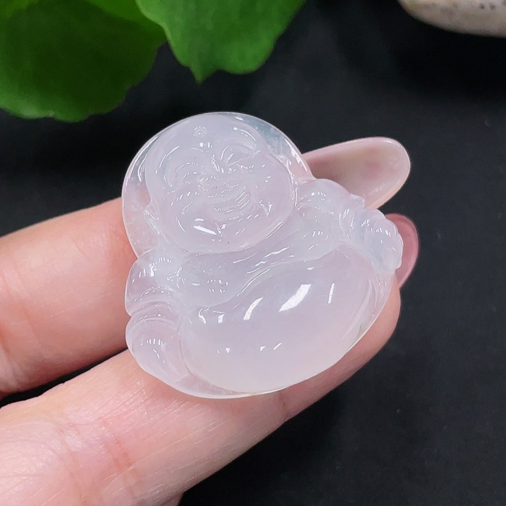 Jadeite Buddha pendant from HUILIU HQ, handcrafted jade jewelry, weighing approximately 11.35g with detailed Buddha carving