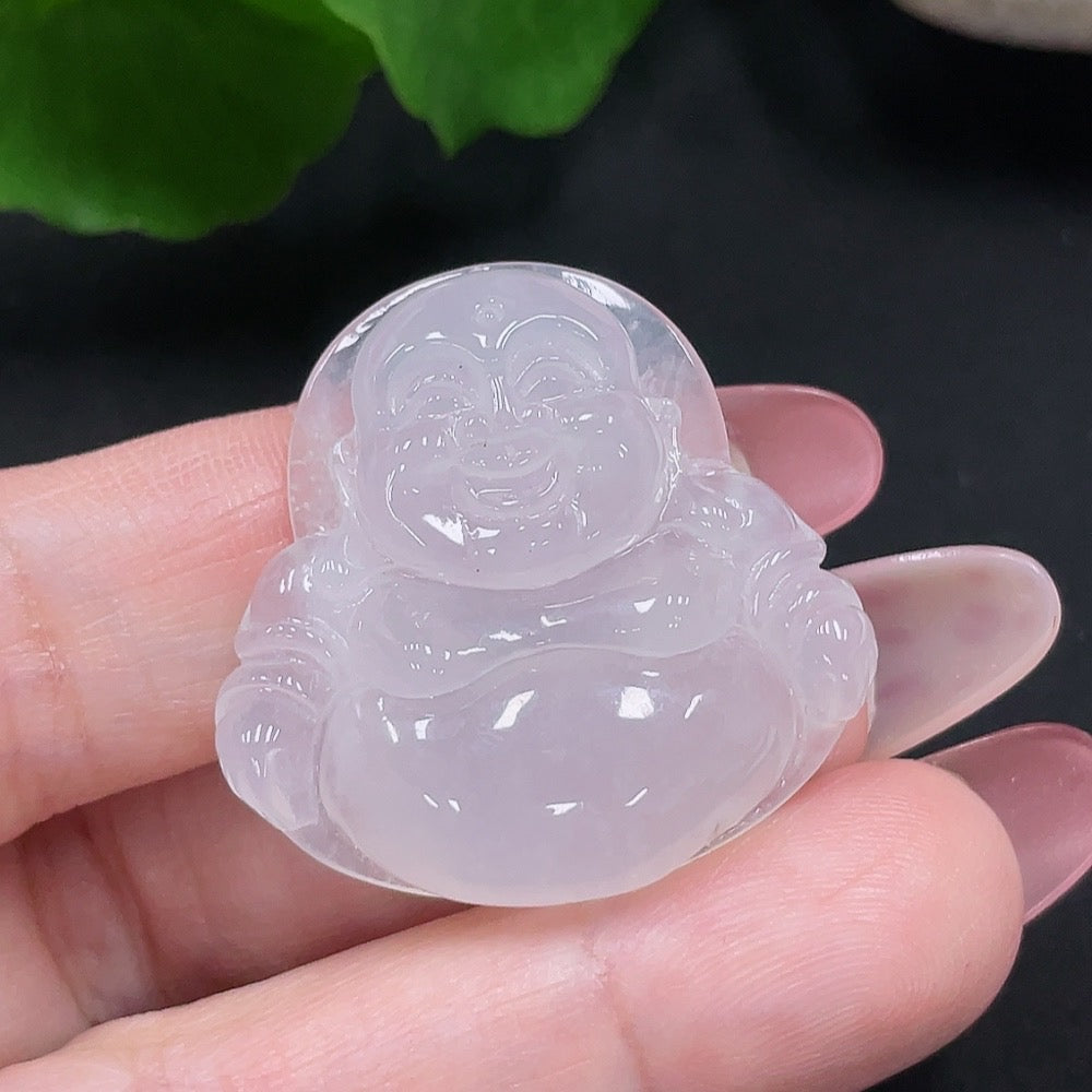 Jadeite Buddha pendant from HUILIU HQ, approximately 11.35g, featuring a carved jade Buddha in a natural green jade color.