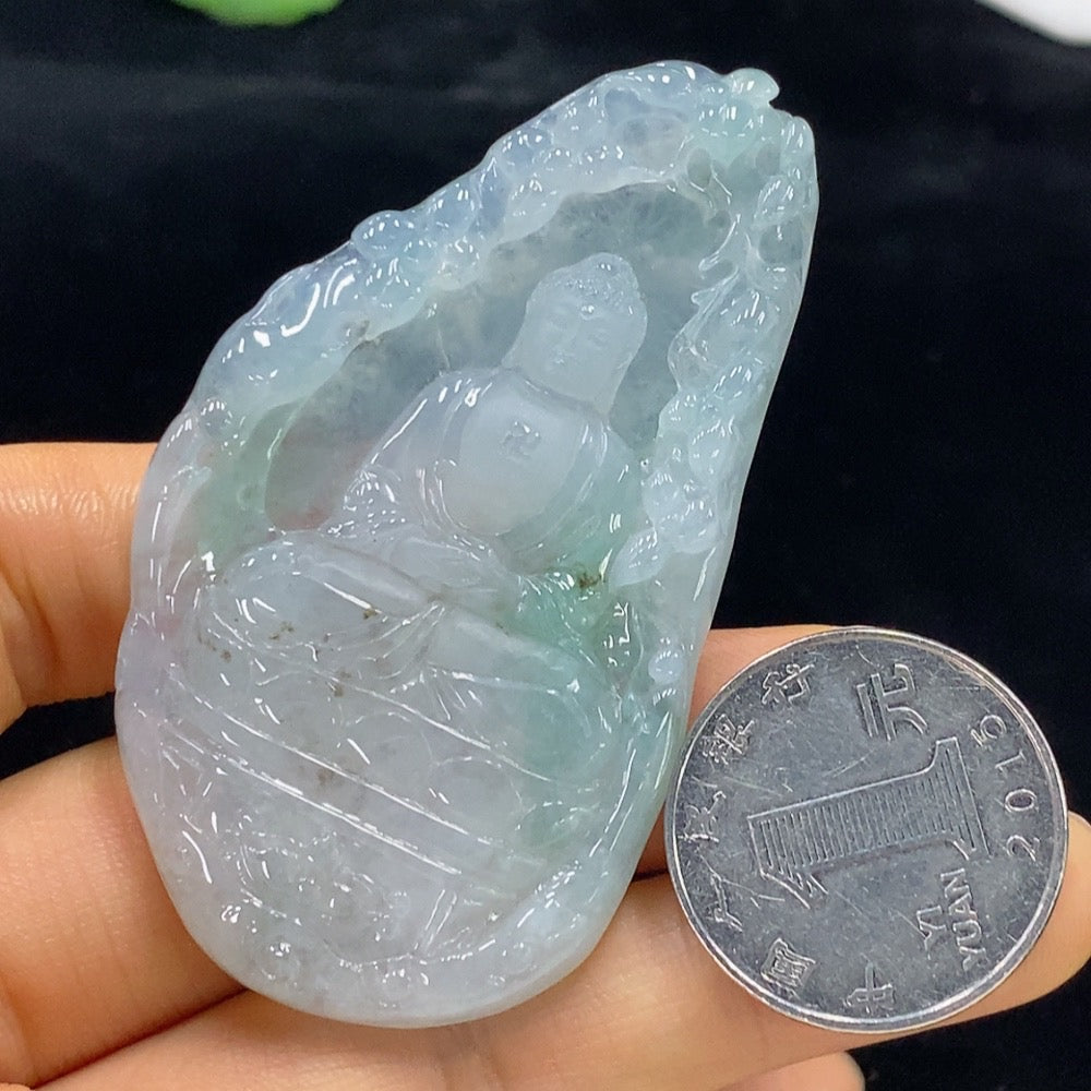 Jadeite Buddha pendant from HUILIU HQ, crafted from jade, weighs approximately 30.19g, featuring detailed Buddha design.