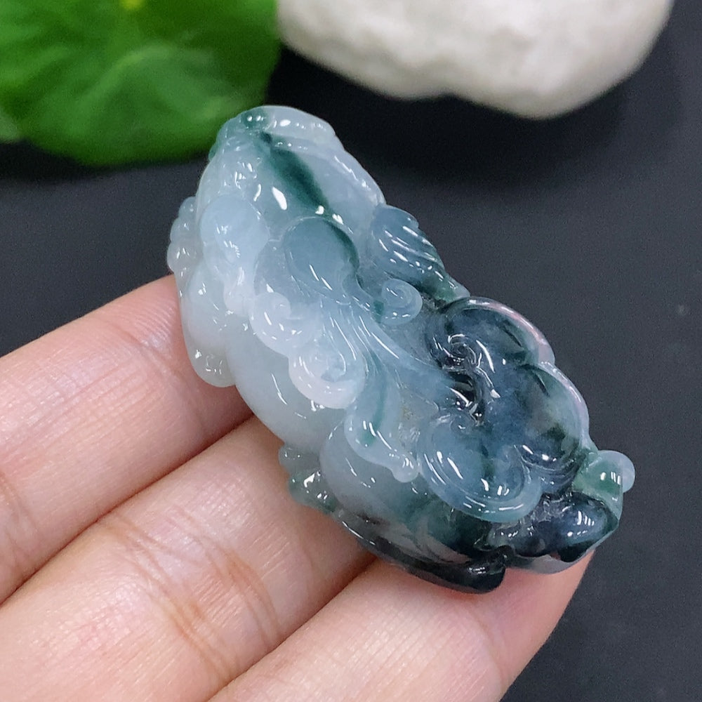 Huiliu Certified Jadeite Pi Xiu pendant featuring detailed craftsmanship and vibrant green jade, jewelry accessory for good luck.