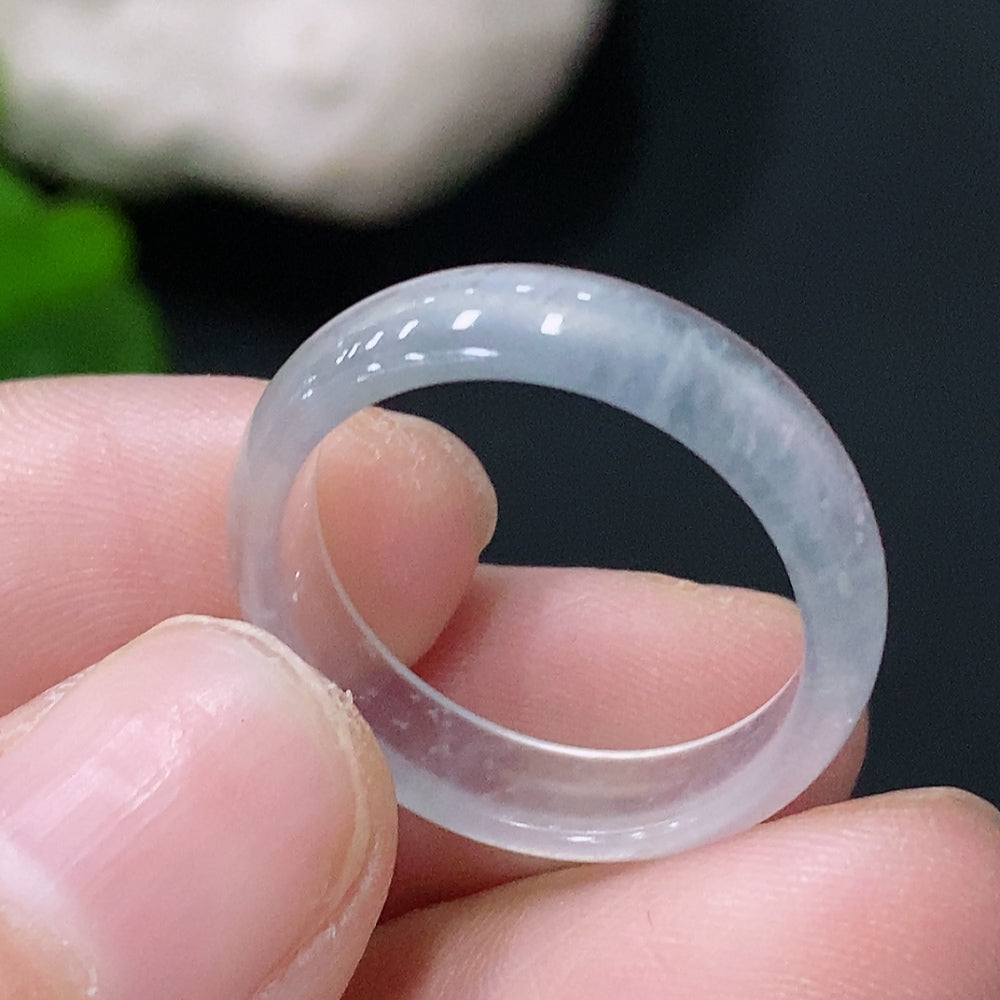 HUILIU HQ jadeite ring in size 13 with a total weight of 1.76g, featuring a smooth, polished jade gemstone design.