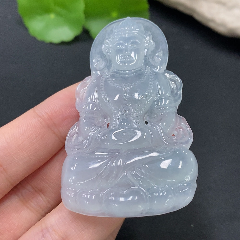 Natural Grade A Jadeite Green Tara pendant by HUILIU HQ, showcasing a vibrant green jadeite pendant with intricate design.