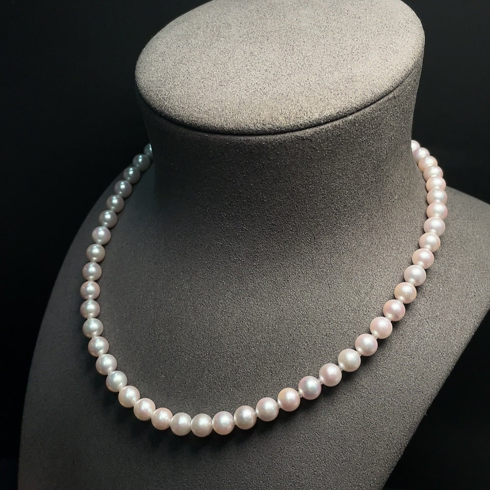 Saltwater pearl strand necklace featuring 7.2mm pearls by HUILIU HQ, with non-color origin and certified quality.