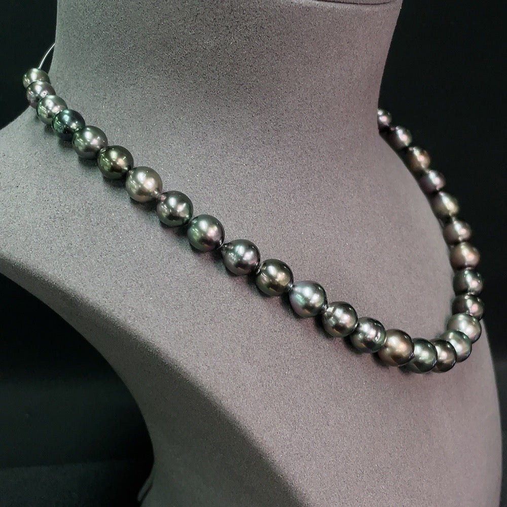 HUILIU HQ Sea Pearl Strand with 7.9-10.4mm pearls, non-gold, about 51.63g, natural color, elegant jewelry piece