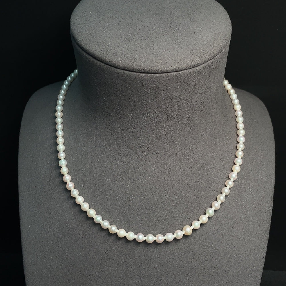 HUILIU HQ seawater pearl necklace with 4.8mm pearls, non-gold, total weight approx. 13.53g, showcasing elegant pearl strand.