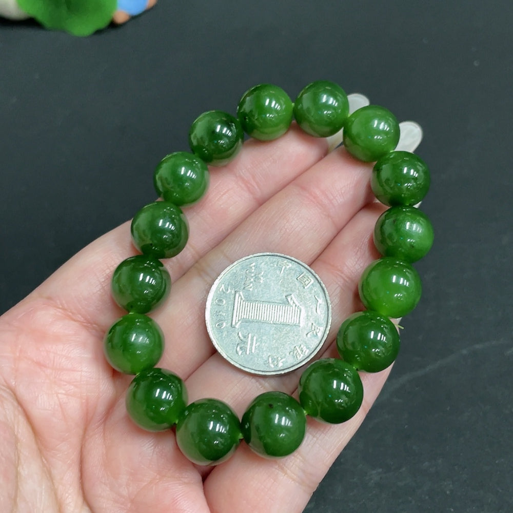 Hetian Jade Bracelet Size 11.9mm Approx. Total Weight About 43.9g