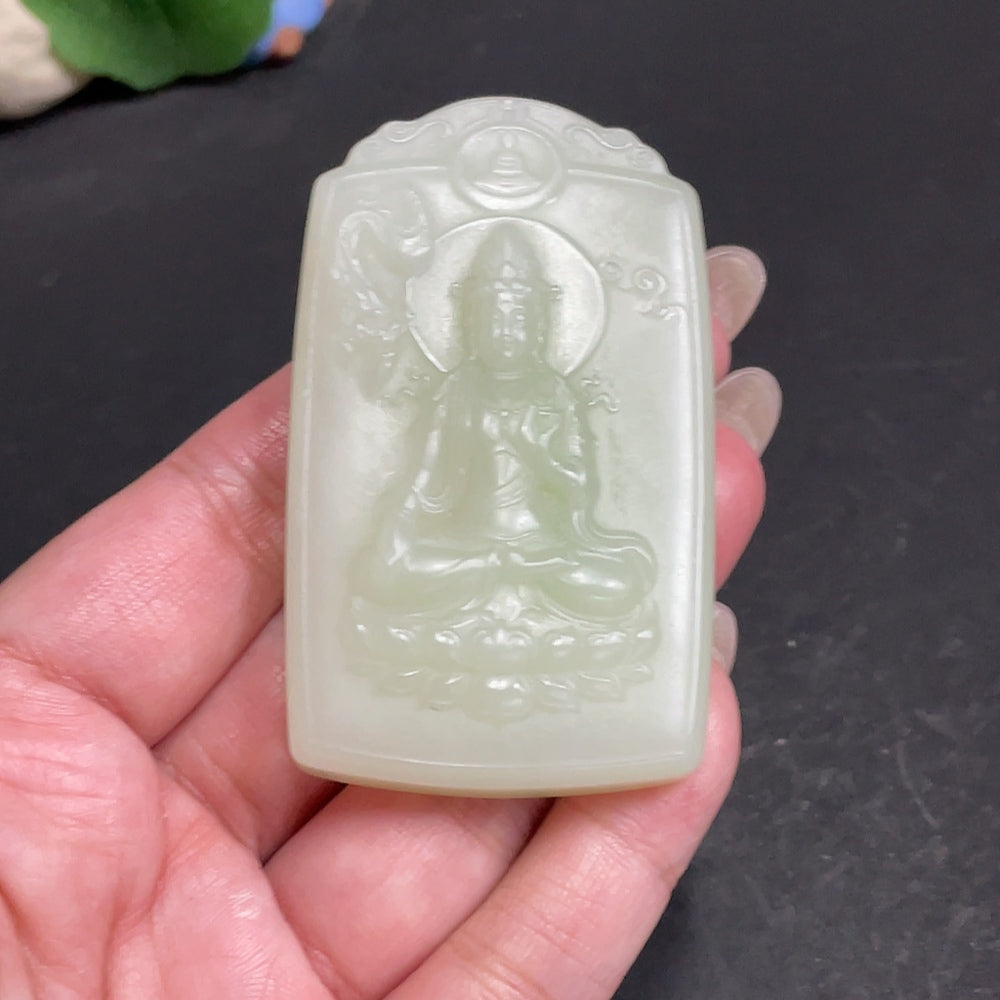 Hetian Jade Pendant Guanyin About | Huiliu Certified