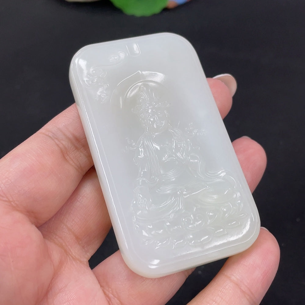 Hetian Jade Pendant Guanyin . | Huiliu Certified