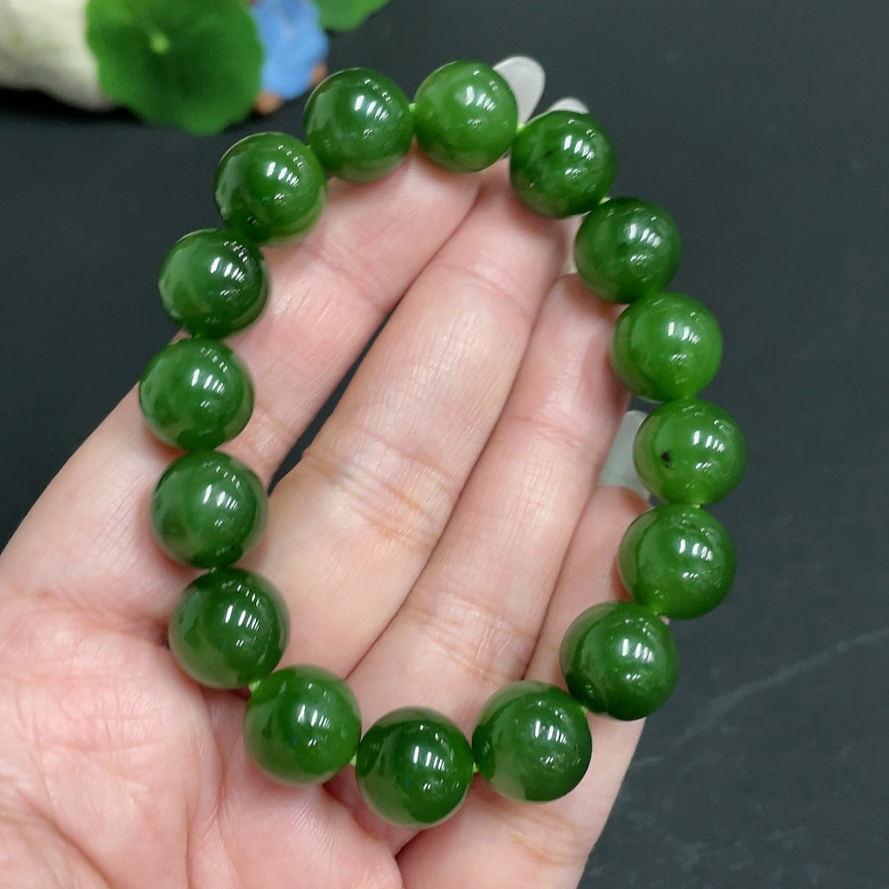 Hetian Jade Bracelet Size 11.9mm Approx. Total Weight About 43.9g