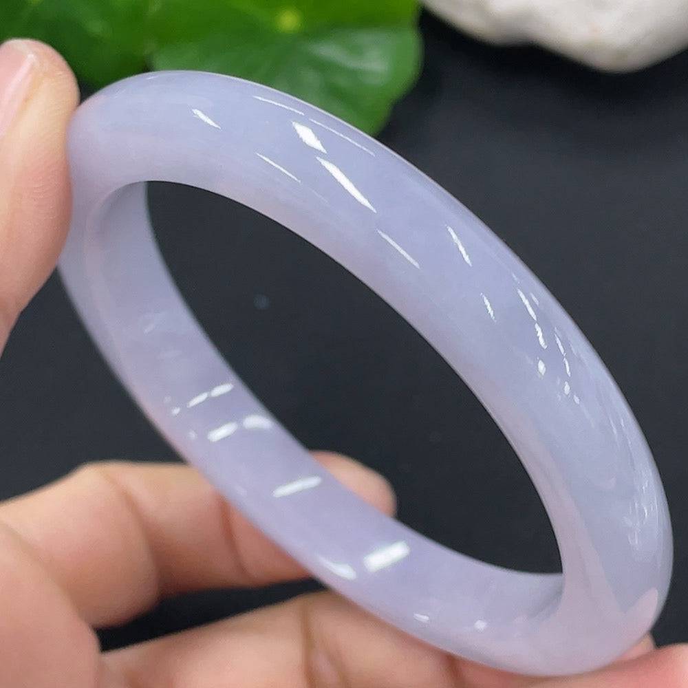 HUILIU HQ jadeite concubine bracelet with green jade, size 54.2/48.2mm, weighs approximately 36.28g, featuring smooth polished stones.