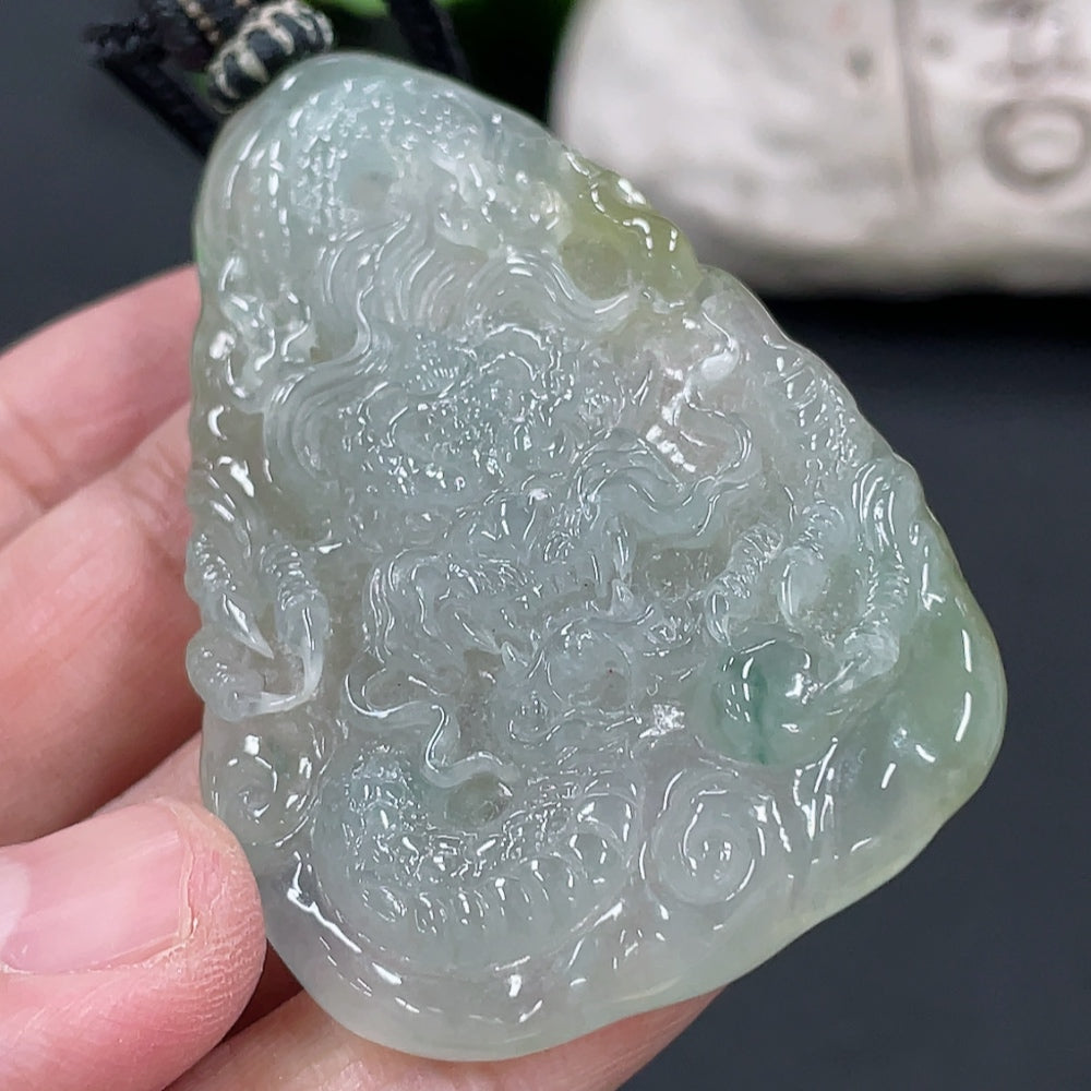 Jadeite Dragon Pendant Total Weight Approx. 28.8g