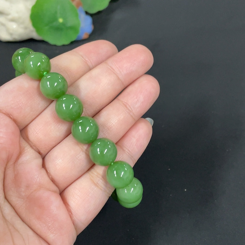 Hetian Jade Bracelet, approx. 11.8mm, total weight approx. 45.1g