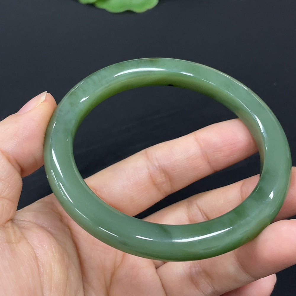 Hetian Jade Jasper Round Bracelet Size 54.7 Total Weight about 34.5g