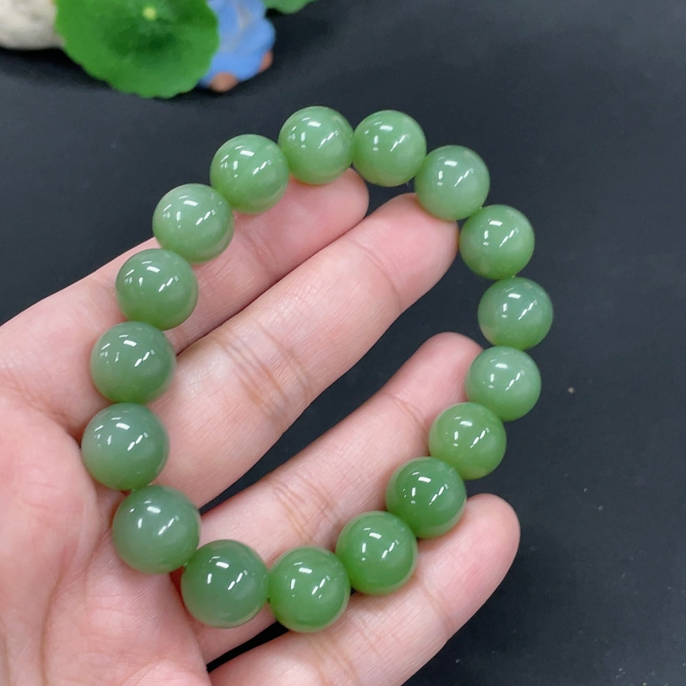 Hetian Jade Bracelet, approx. 11.8mm, total weight approx. 46.9g