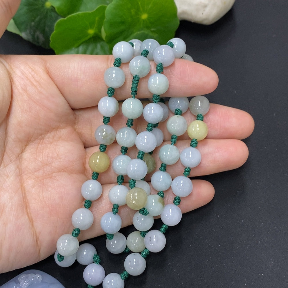 Jadeite landscape pendant with chain, crafted from green jade, weighs approximately 142.7g, by HKHQ.