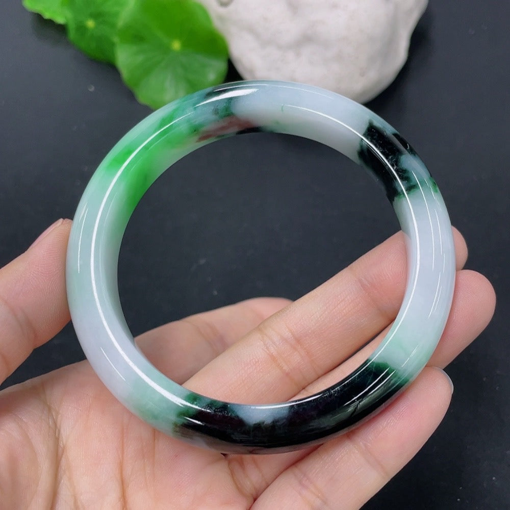 Jadeite Round Bracelet Size 56mm Total Weight Approx. 56.25g Including Other Mineral Components