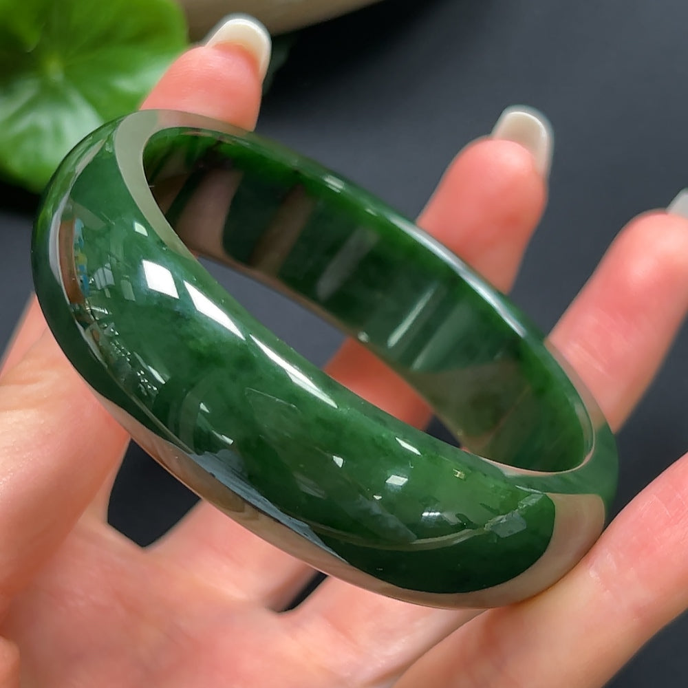 Hetian Jade Green Jade Round Bracelet