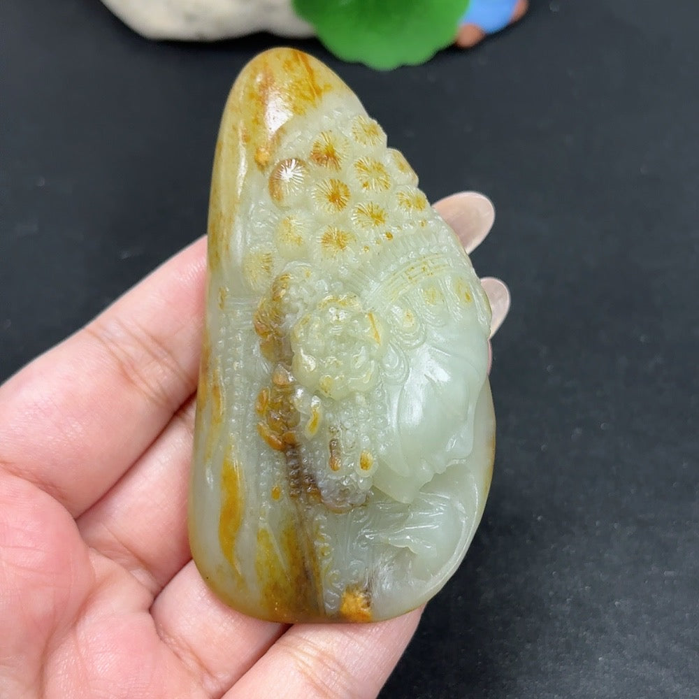 Hetian Jade Handheld Piece - Jade Beauty, Skin Color Origin Undetermined