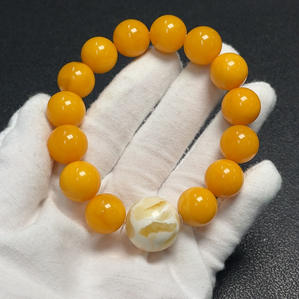 Amber Beeswax Bracelet . -18.4mm | Huiliu Certified