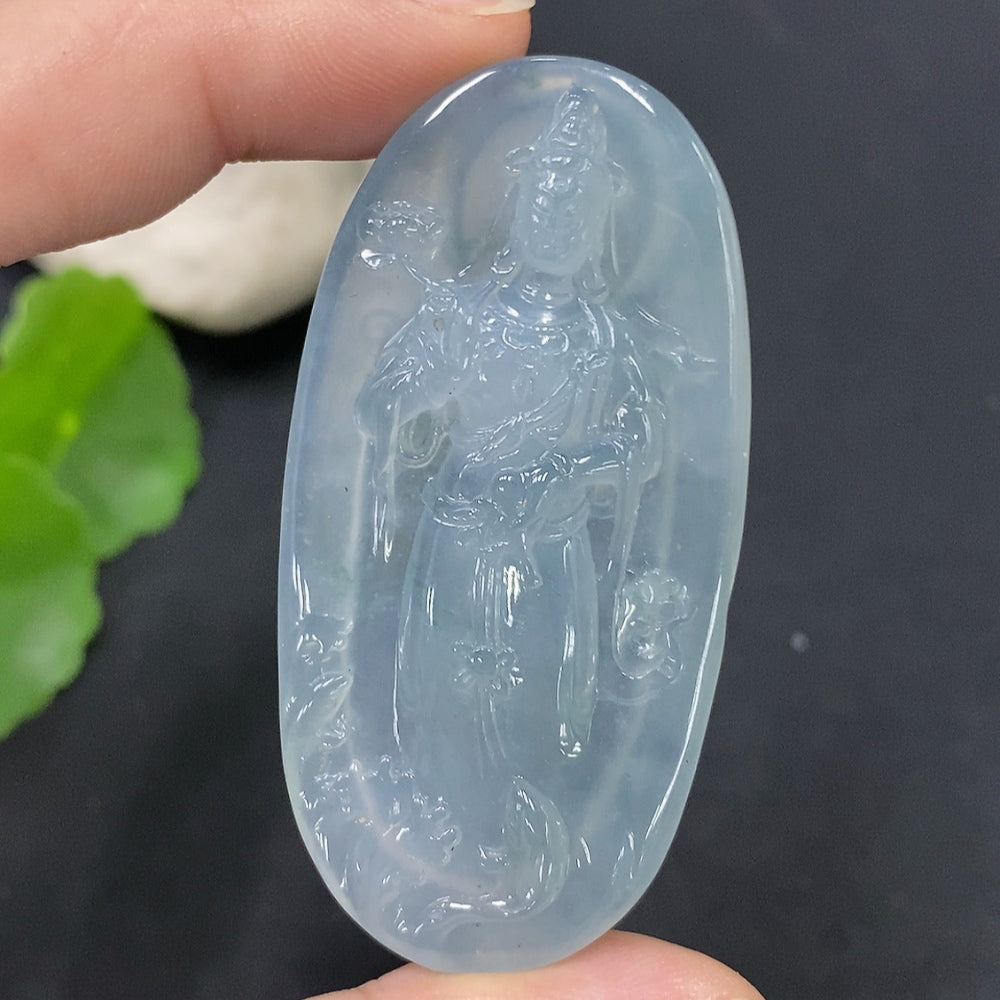 Jadeite Pendant Total Weight Approx.24.58g Guanyin