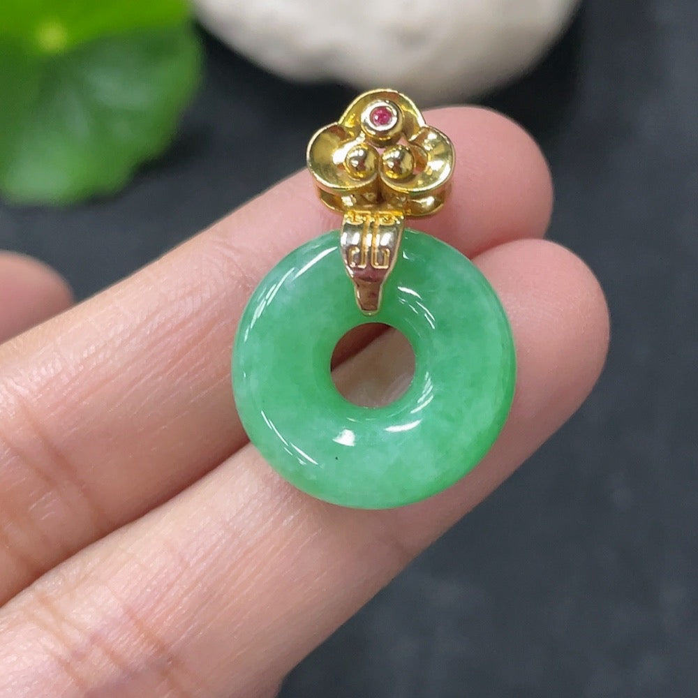 Jadeite Pendant Donut Suspected -Plated . | Huiliu Certified
